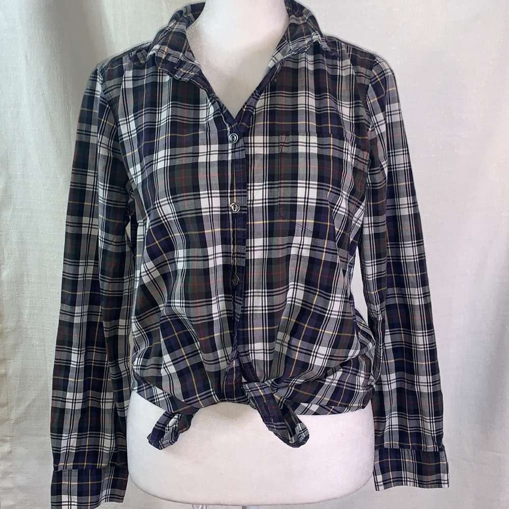 J. Crew Plaid Button Up Collared Shirt